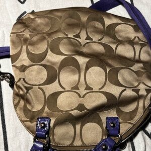 Coach Brown and Purple Shoulder Bag